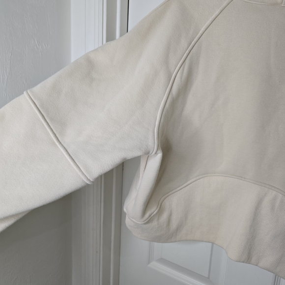 Cream Hoodie sherpa lined cropped womens M‎ - Picture 12 of 13